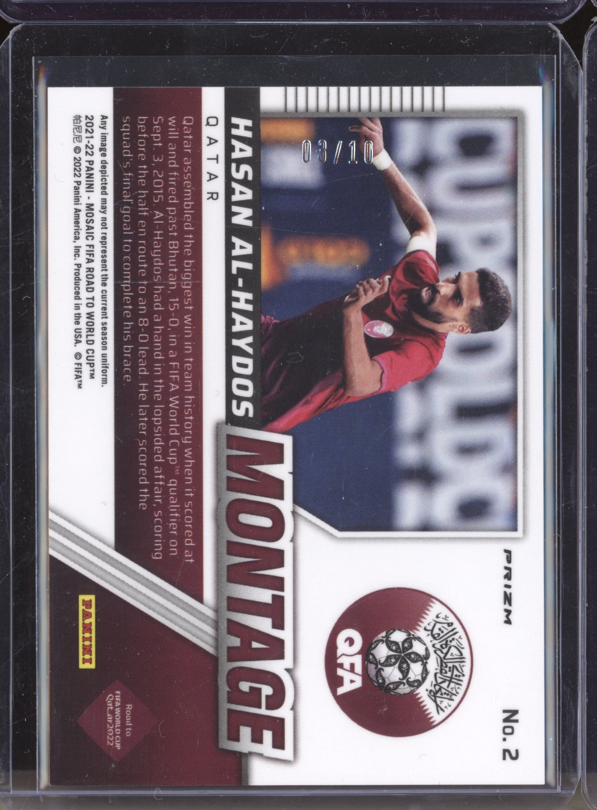 Hasan Al-Haydos 2021-22 Panini Mosaic RTWC 2 Montage Gold RC 3/10