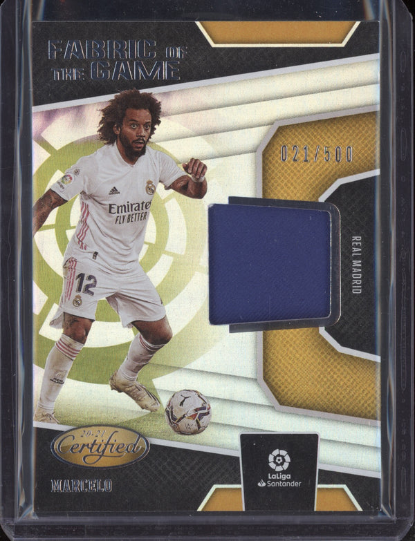 Marcelo 2020-21 Panini Chronicles Certifed Soccer Fabric of the Game 021/500