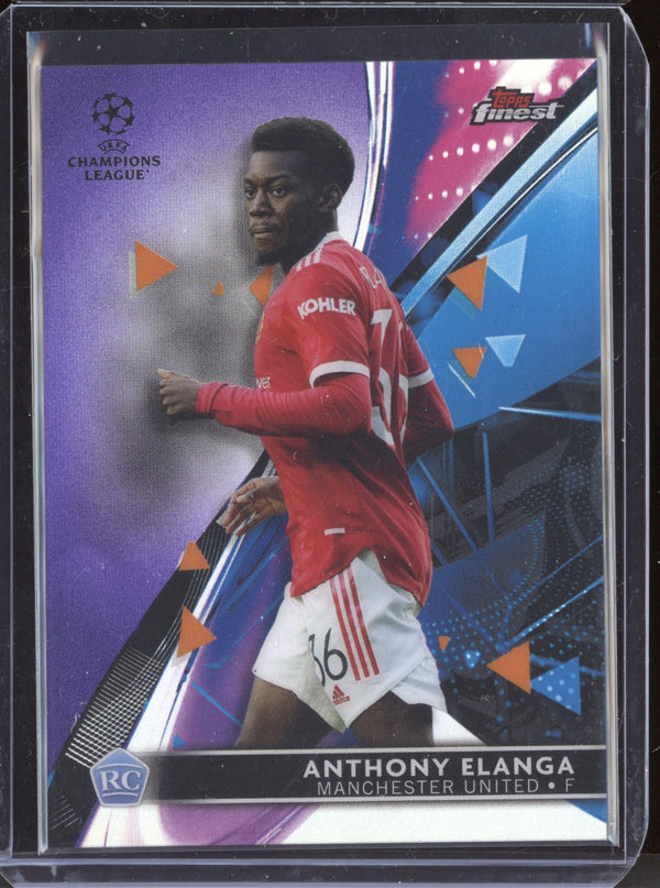 Anthony Elanga 2021-22 Topps Finest UEFA CL Purple Refractor RC 239/299