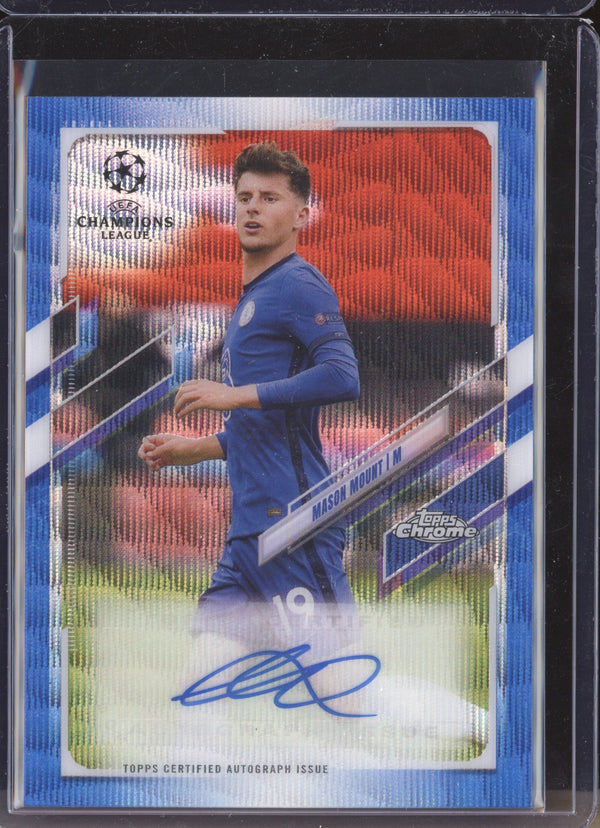 Mason Mount 2020-21 Topps Chrome UCL CA-MM Blue Wave Auto 38/75