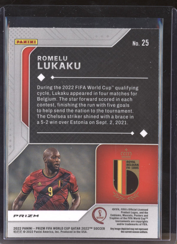 Romelu Lukaku 2022 Panini Prizm World Cup 25 Scorers Club Silver