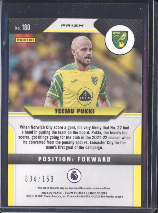 Teemu Pukki 2021-22 Panini Prizm PL 180 Red Mojo 34/159