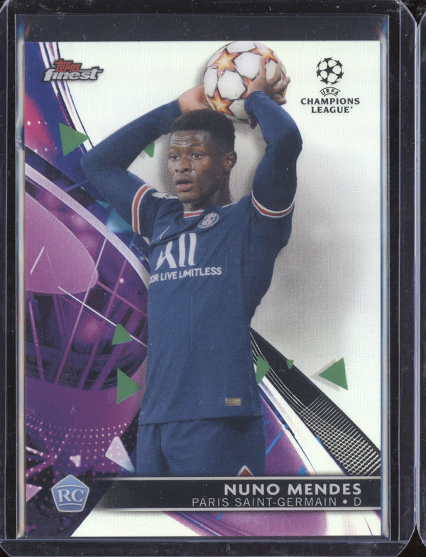 Nuno Mendes 2021-22 Topps Finest UCL 23 Refractor RC