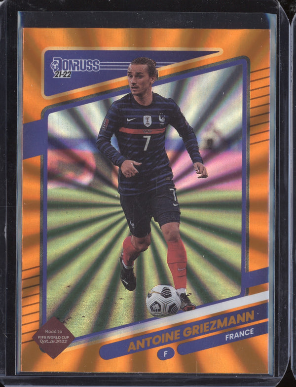 Antoine Griezmann 2021-22 Panini Donruss Road to Qatar 58 Holo Orange Laser