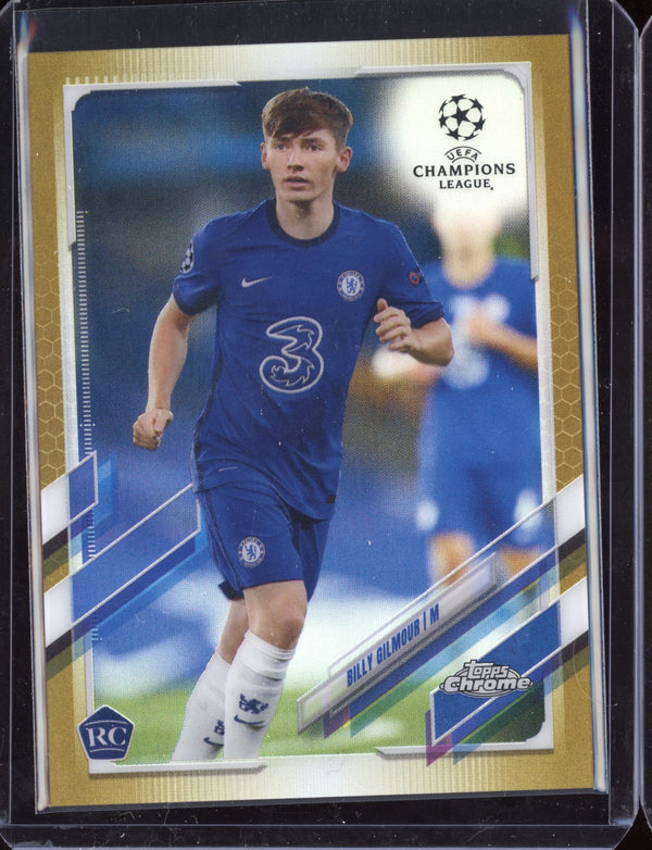 Billy Gilmour 2021 Topps Chrome Champions League Gold Refractor RC 01/50