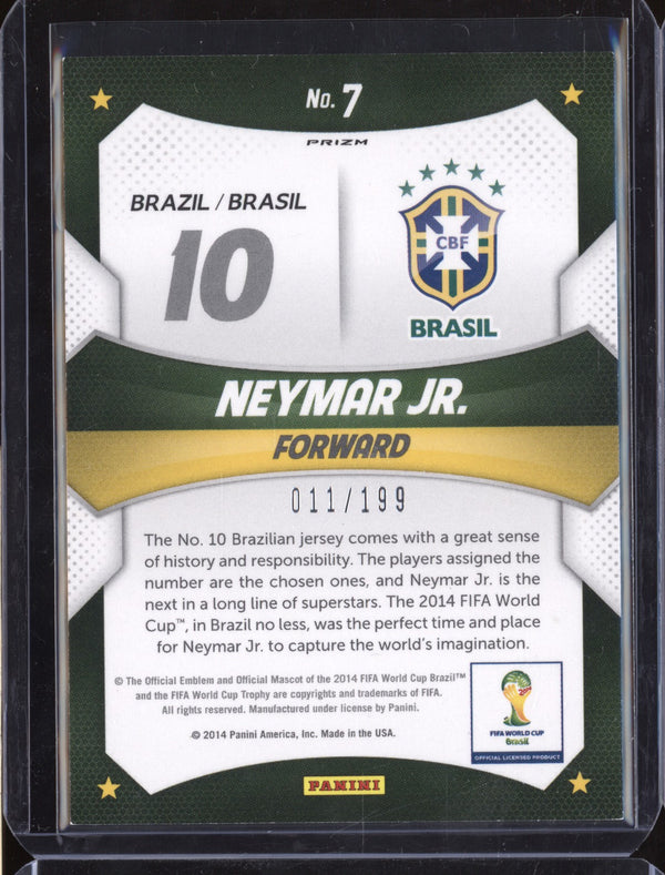 Neymar Jr 2014 Panini Prizm World Cup 7 World Cup Stars Blue 11/199