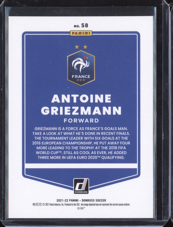 Antoine Griezmann 2021-22 Panini Donruss Road to Qatar 58 Holo Orange Laser