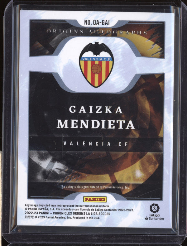 Gaizka Mendieta 2022-23 Panini Chronicles Soccer OA-GAI Origins Auto 9/190