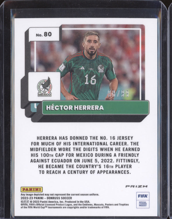 Hector Herrera 2022-23 Panini Donruss Soccer 80 Optic Blue 8/99