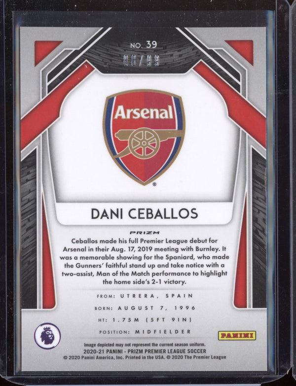 Dani Ceballos 2020 Panini Prizm Premier League Soccer Purple  88/99