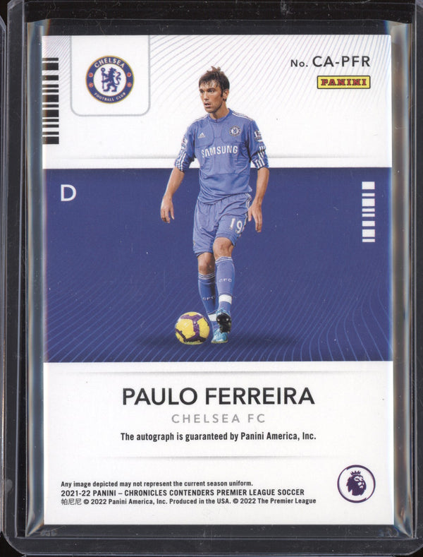 Paulo Ferreira 2021-22 Panini Chronicles Soccer CA-PFR Contenders Auto 65/500