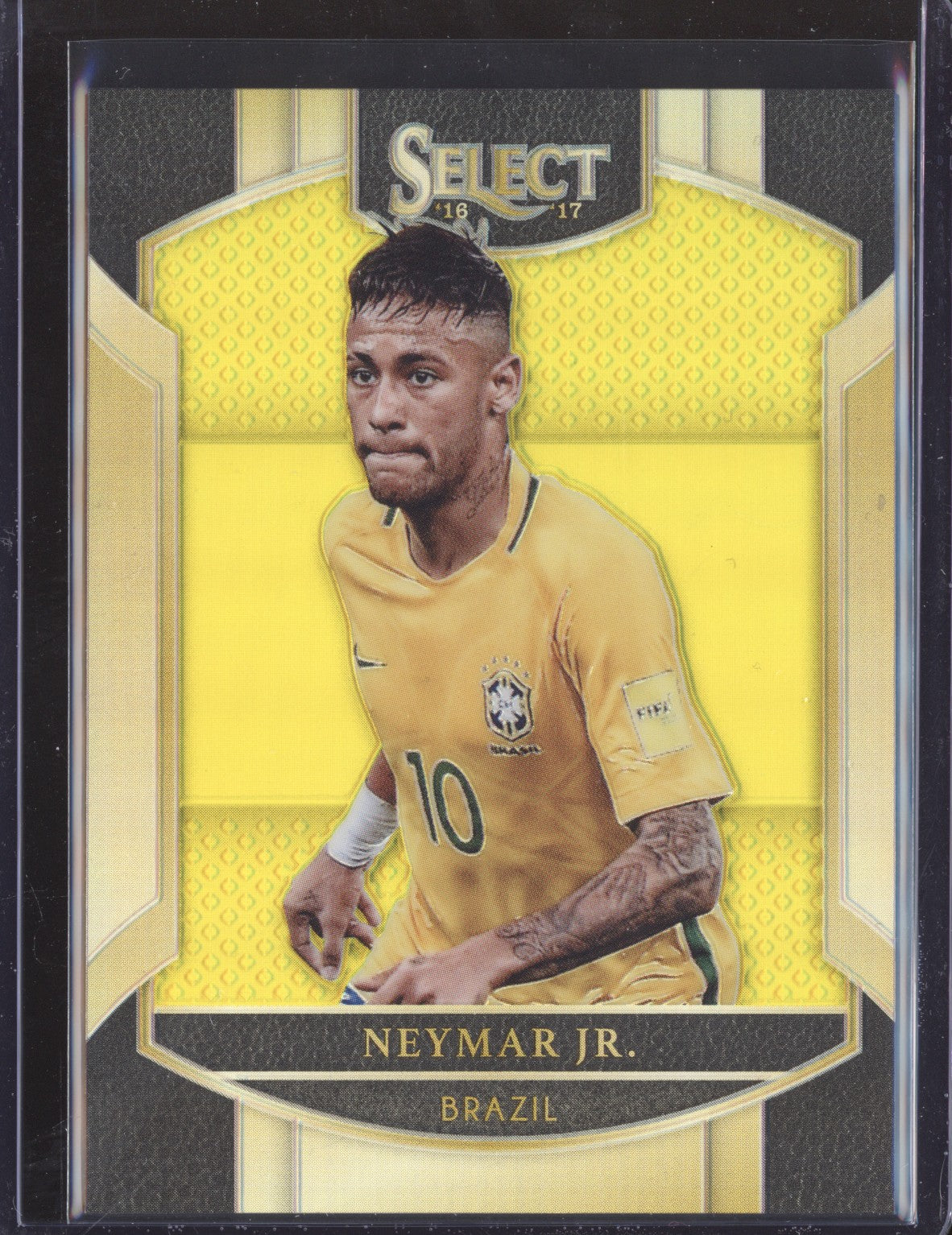 Neymar Jr 2016-17 Panini Select Soccer 21 Neon Yellow 34/125 - The