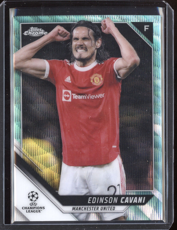 Edinson Cavani 2021/22 Topps Chrome UEFA CL Aqua Wave 188/199