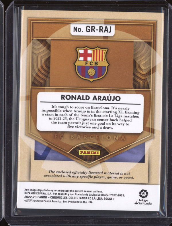 Ronald Araujo 2022-23 Panini Chronicles Soccer GR-RAJ Gold Rush Patch 86/99