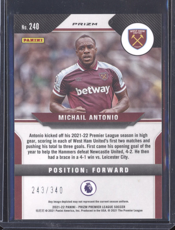 Michail Antonio 2021-22 Panini Prizm PL 240 Blue 243/340