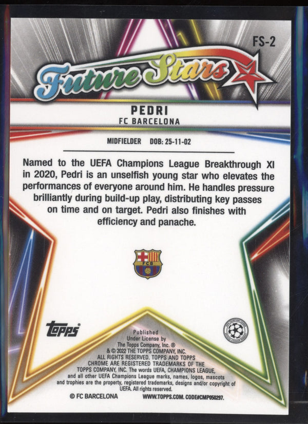 Pedri 2021/22 Topps Chrome UCL Future Stars