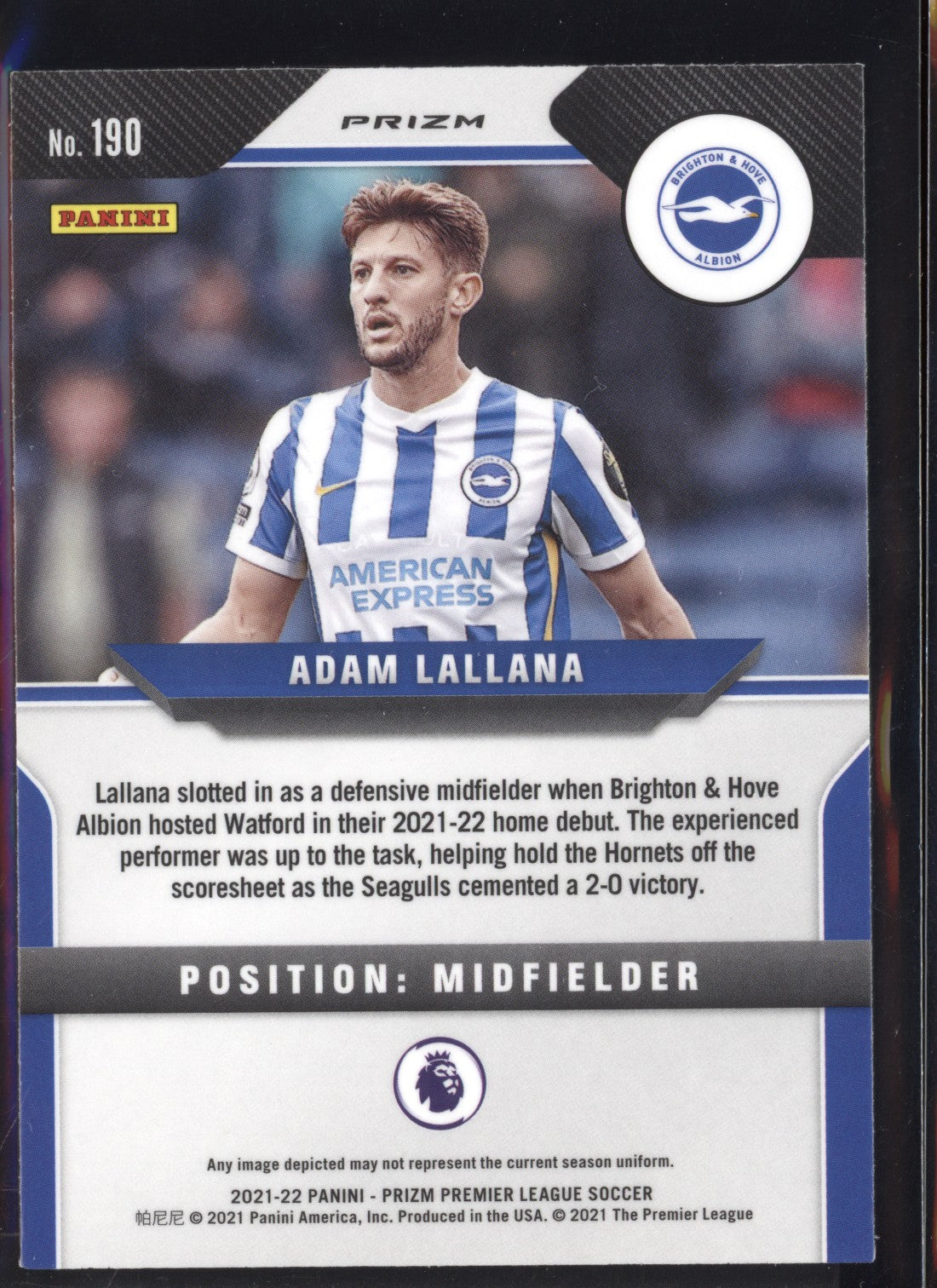 Adam Lallana 2021-22 Panini Prizm Premier League Multicolor