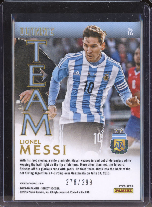 Lionel Messi 2015-16 Panini Select Soccer 16 Ultimate Team Blue 278/299