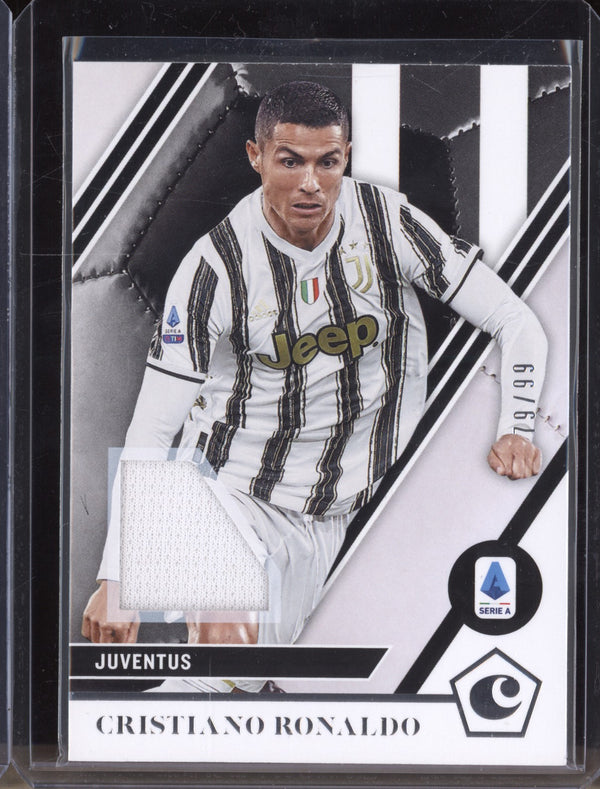 Cristiano Ronaldo 2020-21 Panini Chronicles Soccer 17 Jersey Silver 79/99