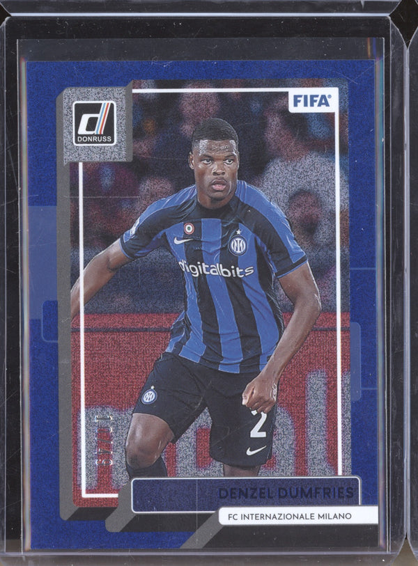 Denzel Dumfries 2022-23 Panini Donruss Soccer 37 Blue 10/49