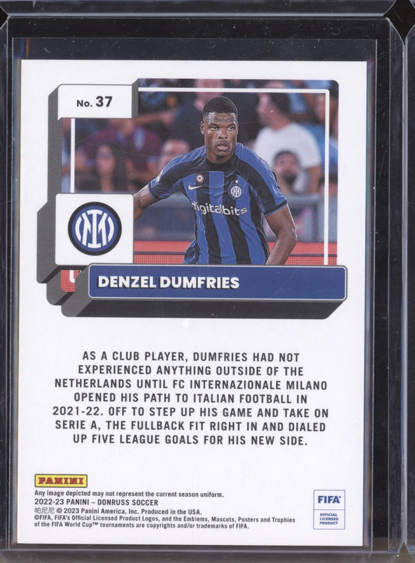 Denzel Dumfries 2022-23 Panini Donruss Soccer 37 Blue 10/49