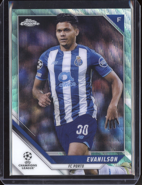 Evanilson 2021/22 Topps Chrome UEFA CL Aqua Wave 158/199