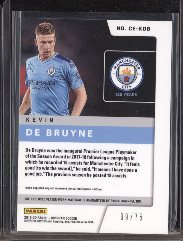 Kevin De Bruyne 2019-20 Panini Obsidian Soccer CE-KDB Cutting Edge Jersey 9/75