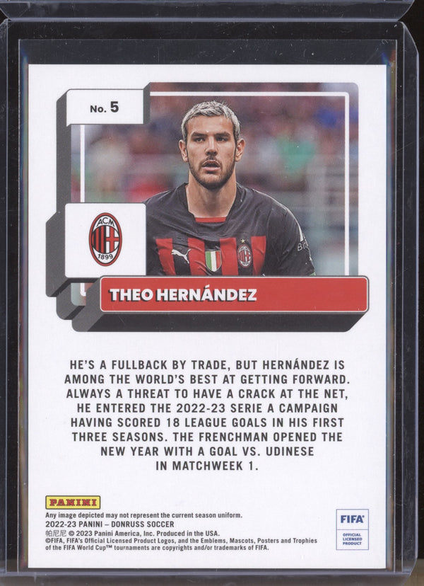 Theo Hernandez 2022-23 Panini Donruss Soccer 5 Teal 109/199