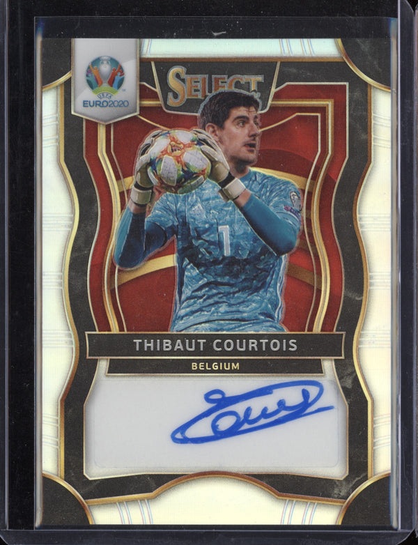 Thibaut Courtois 2020 Panini Select UEFA Soccer Silver Prizm Auto