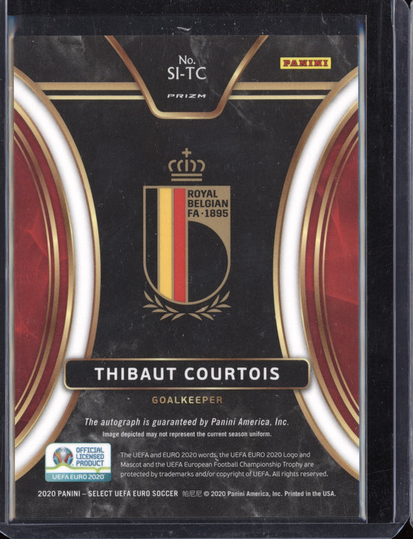 Thibaut Courtois 2020 Panini Select UEFA Soccer Silver Prizm Auto