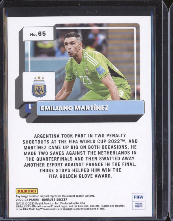 Emiliano Martinez 2022-23 Panini Donruss Soccer 65 Teal 181/199