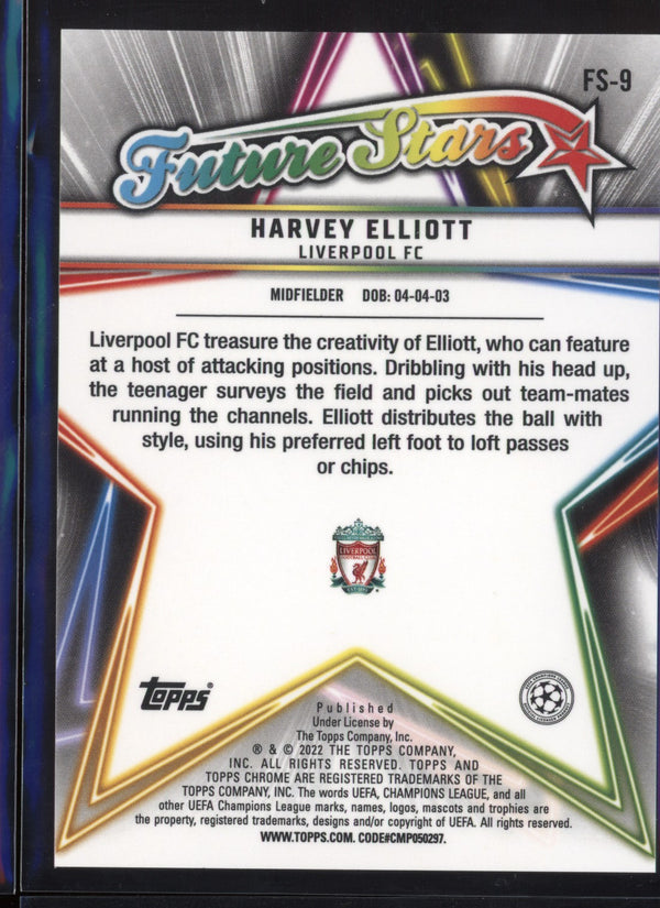 Harvey Elliott 2021/22 Topps Chrome UCL Future Stars