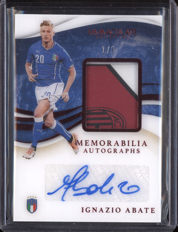 Ignazio Abate 2020 Panini Immaculate Memorabilia Autographs Red  1/8