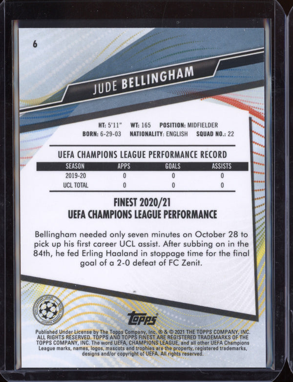 Jude Bellingham 2021 Topps Finest Champions League RC