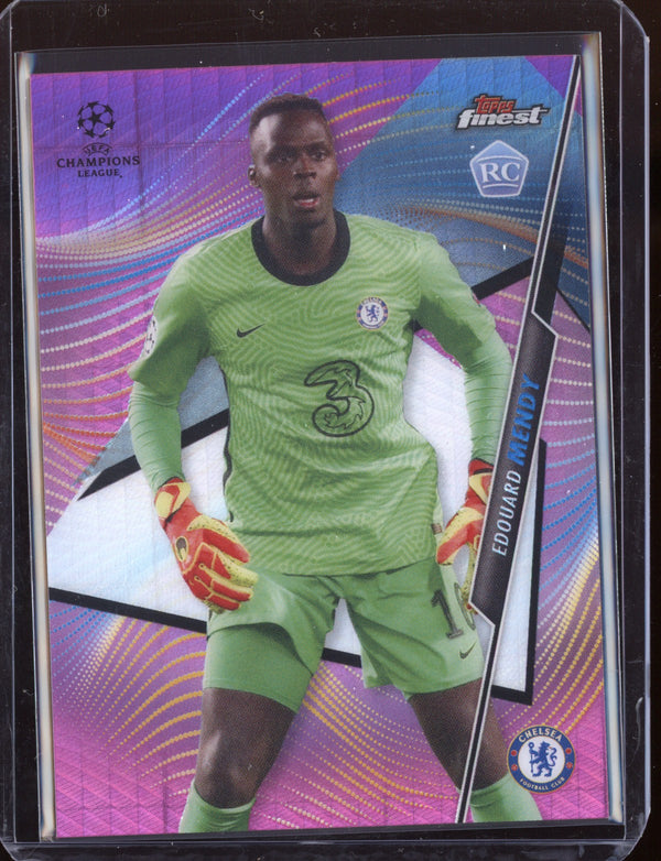 Edouard Mendy 2021 Topps Finest Champions League Pink Prism Refractor RC 042/125