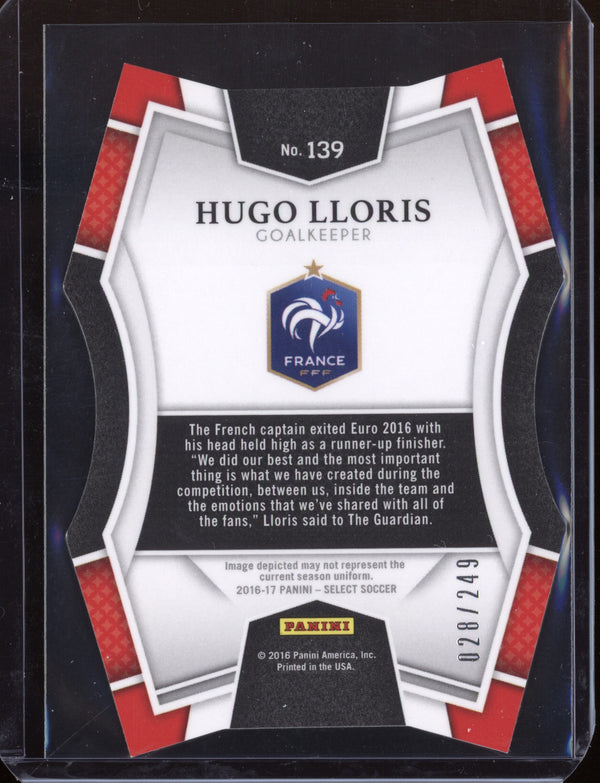 Hugo Lloris 2016 Panini Select Soccer Mezzanine Light Blue Die-Cut 28/249