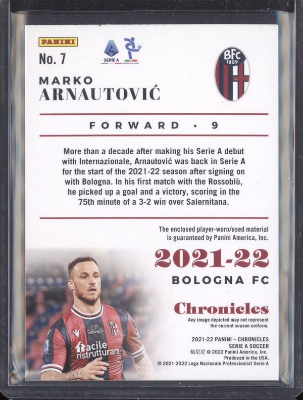 Marko Arnautovic 2021-22 Panini Chronicles Soccer Chronicles Serie A Mem 116/500