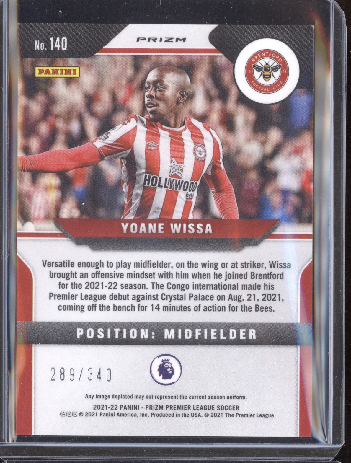 Yoane Wissa 2021-22 Panini Prizm PL 140 Blue RC 289/340