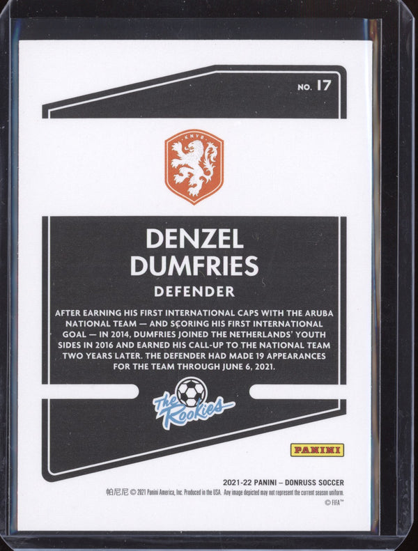 Denzel Dumfries 2021-22 Panini Donruss Road to Qatar 17 The Rookies Press Proof RC