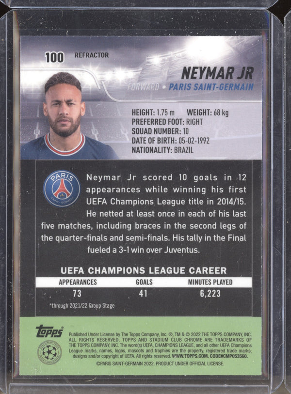 Neymar Jr 2021-22 Topps Stadium Club Chrome UCL 100 Refractor