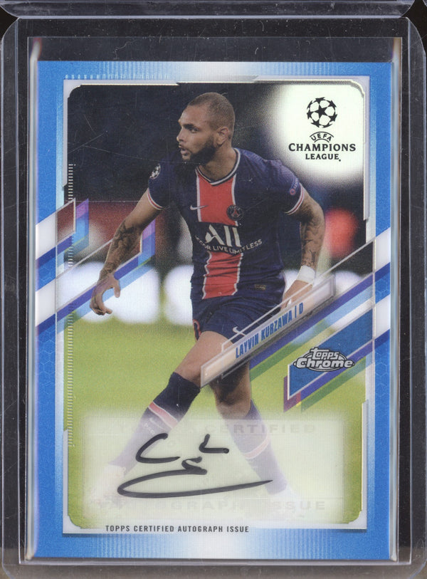 Layvin Kurzawa 2020-21 Topps Chrome UCL CA-LK Chrome Auto Blue 130/150