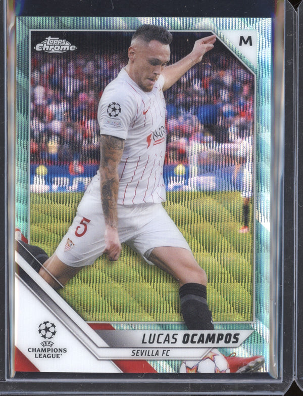 Lucas Ocampos 2021/22 Topps Chrome UEFA Champions League Aqua Wave 152/199