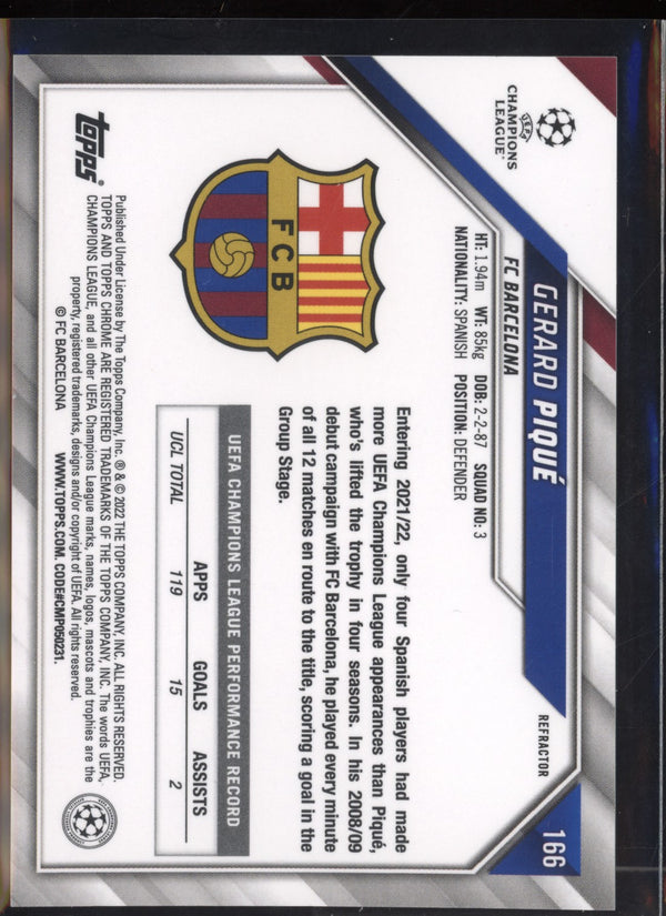 Gerard Pique 2021/22 Topps Chrome UEFA Champions League Refractor