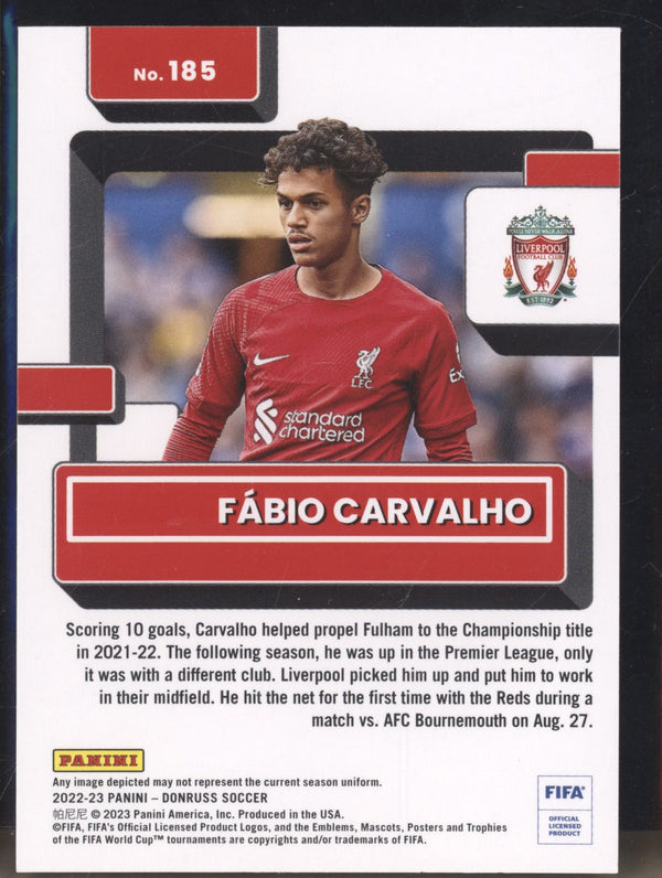 Fabio Carvalho 2022-23 Panini Donruss Soccer 185 Rated Rookie RC