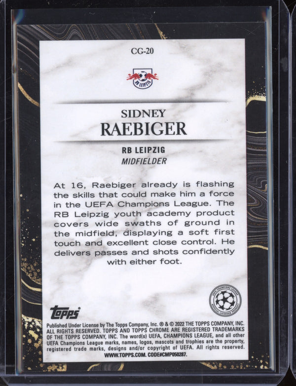 Sidney Raebiger 2021/22 Topps Chrome UEFA Champions League Chasing Glory RC