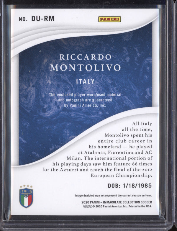 Riccardo Montolivo 2020 Panini Immaculate Dual Swatches Auto 14/18