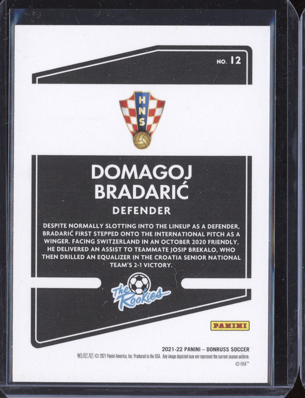 Domagoj Bradaric 2021-22 Panini Donruss Road to Qatar 12 The Rookies Press Proof RC