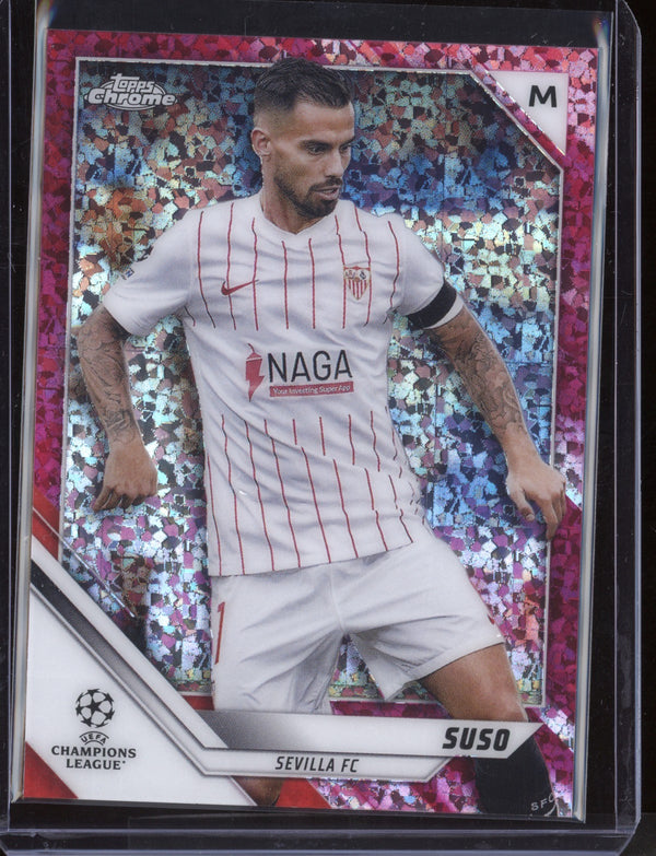 Suso 2021/22 Topps Chrome UEFA CL Pink Mini-Diamond 83/175