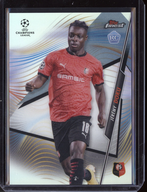 Jeremy Doku 2021 Topps Finest Champions League Refractor RC