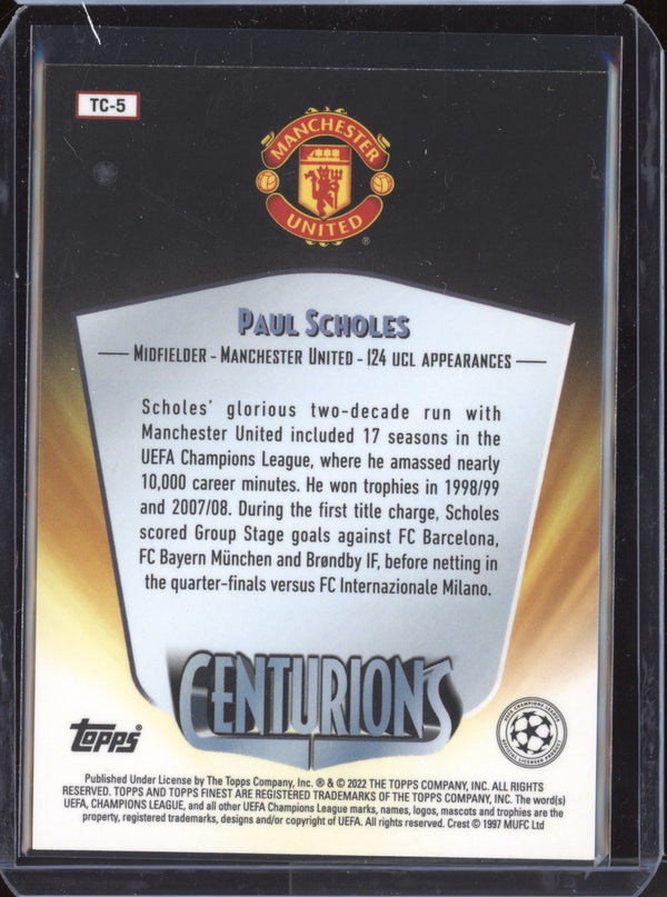 Paul Scholes 2021-22 Topps Finest UCL TC-5 Centurions